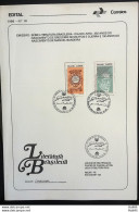 Brochure Brazil Edital 1986 18 Gregorio Mattos Manuel Flag Literature With Stamp CBC PE And BA Overlaid - Storia Postale