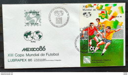 Brazil Envelope FDC 389 1986 Football World Cup Mexico CBC RJ 04 - FDC