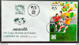 Brazil Envelope FDC 389 1986 Football World Cup Mexico CBC RJ 02 - FDC