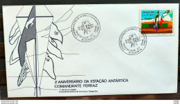 Brazil Envelope FDC 391 1986 Antarctic Station Commander Ferraz Bandeira CBC RJ 02 - FDC