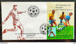 Brazil Envelope FDC 389 1986 Football World Cup Mexico CBC RJ 01 - FDC