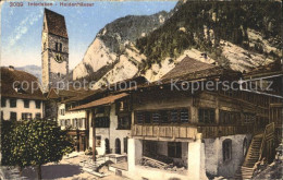 12042346 Interlaken BE Heidenhaeuser Mit Kirche Interlaken - Autres & Non Classés