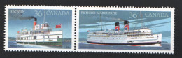 1987 Canadian Steanships  Se-tenant Pair Sc 1140a - Ongebruikt