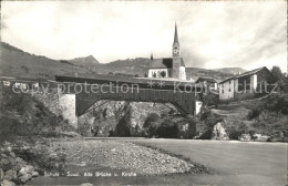 12035986 Schuls GR Alte Holzbruecke Mit Kirche Scuol - Sonstige & Ohne Zuordnung