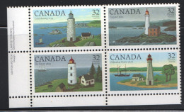 1984  Lighthouses   Se-tenant Inscription  Block Of 4 Sc 135a MNH - Ongebruikt