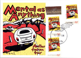 12-5-2024 (4 Z 48) Australia Music Maxicard - Mental Anything - Unusual ! + Additional Pair Matching Stamps & Postmark - Maximum Cards