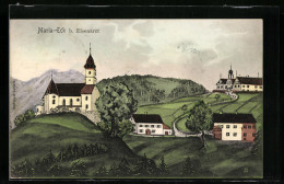 Künstler-AK Sign. Hans Pernat: Maria-Eck B. Eisenärzt, Ortspartie Mit Kirche  - Autres & Non Classés