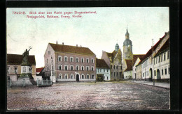 AK Taucha, Markt Mit Siegesdenkmal, Amtsgericht Und Rathaus  - Taucha