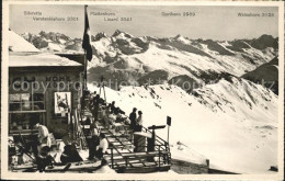 12024826 Weissfluhjoch Bergrestaurant Terrasse Fernsicht Alpenpanorama Weissfluh - Sonstige & Ohne Zuordnung