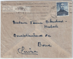 ESPAGNE / ESPAÑA - 1952 Ed.1118 San Francisco Javier Sobre Carta De Barcelona A BERN, SUIZA - Cartas & Documentos