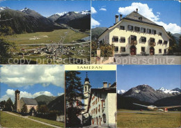 12022176 Samedan Berninagruppe Kirche San Peter Dorfpartie Chesa Planta Segelfli - Andere & Zonder Classificatie