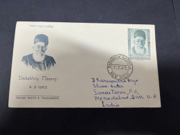 12-5-2024 (4 Z 49) INDIA FDC Cover - 1963 - Debabhoy Naoroji - FDC