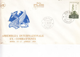 ITALIA  1959 - Assemblea Intern. Ex  Combattenti - FDC