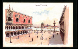 Lithographie Venedig, Piazzetta  - Venetië (Venice)