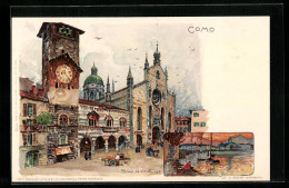 Artista-Cartolina Como, Ortspartie Mit Kirche  - Como