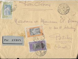 ABIDJAN COTE D IVOIRE 1934 COURRIER POUR BITCHE MOSELLE FRANCE, AU VERSO CACHET DAKAR SENEGAL, VOIR LES SCANNERS - Storia Postale