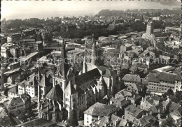 12007306 Lausanne VD Fliegeraufnahme Cathedrale Lac Leman Lausanne - Autres & Non Classés