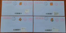 China Covers,"Fu Lu Shou Xi Cai" (Beijing) Colorful Postage Machine Stamp First Day Actual Mail Seal - Enveloppes