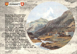 11964946 Zermatt VS Matterhorn, Nach Holzdruck  - Sonstige & Ohne Zuordnung