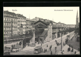 AK Berlin-Schöneberg, Hochbahnhof Bülowstrasse, Strassenbahn  - Metropolitana