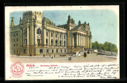 Lithographie Berlin-Tiergarten, Reichstagsgebäude, Reklame Für Hoffmann's Stärkefabriken  - Dierentuin