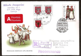 LATVIA 1997●Costumes●Mi451 R-Cover Sent To Lithuania - Lettland