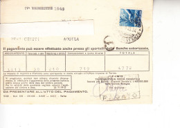 ITALIA  1949 - Ricevuta TIMO (telefonia) - 1946-60: Poststempel