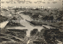 11944216 Vierwaldstaettersee SZ Panoramakarte Brunnen - Andere & Zonder Classificatie