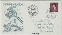 ESPAGNE / ESPAÑA - 1952 Ed.1094 90c Isabel La Católica Sobre Carta "EXPOSICION FILATELICA" De SITGES (Mayo 1952) - Cartas & Documentos