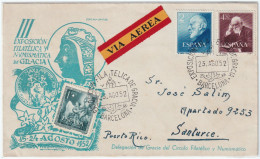 ESPAGNE / ESPAÑA - 1952 Ed.1119/1120 (y Ed.1117) Sobre Carta Filatelica De Barcelona A Santurce, PUERTO RICO - Briefe U. Dokumente
