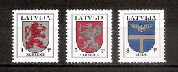 LATVIA 1996 January●Definitives●Coat Of Arms●Mi 371AII 373AII 399II MNH - Lettonia