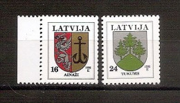 LATVIA 1996 April●Definitives●Coat Of Arms●Mi 400II 402II MNH - Letonia