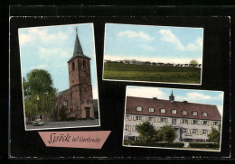 AK Spöck Bei Karlsruhe, Kirche, Gebäude, Totalansicht  - Karlsruhe