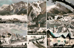 72913598 Mittenwald Bayern Ortspartie Mit Karwendel Wetterstein Kranzberg Mitten - Mittenwald