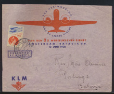 Flugpost Air Mail Niederlande Dekorativer Brief Amsterdam Batavia Ostindien - Aerei