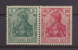 Deutsches Reich Zusammendruck Germania W 7 II Luxus Ungebraucht - Se-Tenant