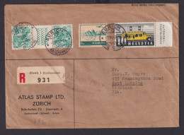 Schweiz R Brief Flugpost Plus Zusammendruck Kehrdruck Mit R Zettel Zürich - Cartas & Documentos