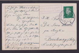 Deutsches Reich Viol. R2 Landpoststempel Hendungen Mellrichstadt Bayern Auf - Cartas & Documentos