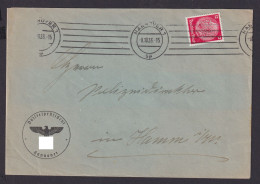 Polizei Perfin Lochung Briefmarken Deutsches Reich Brief EF Hindenburg Hannover - Lettres & Documents