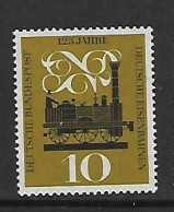 ALLEMAGNE-RFA 1960 TRAINS-125 ANS DES CHEMINS DE FER  YVERT N°218 NEUF MNH** - Eisenbahnen