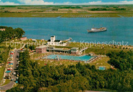 72912226 Toenning Nordseebad Fliegeraufnahme Mit Freibad Strand  Toenning - Andere & Zonder Classificatie