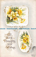 R092786 Greetings. All Kind Thoughts And Wishes. Flowers. B. B. London. 1912 - Autres & Non Classés