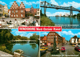 72908264 Rendsburg Nord-Ostsee-Kanal Hochbruecke Mit Schwebefaehre Schlossplatz  - Rendsburg