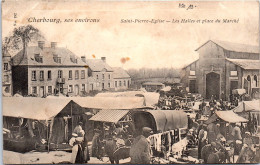 50 SAINT PIERRE EGLISE - Les Halles & Place Du Marche  - Saint Pierre Eglise