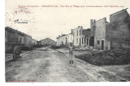 54 - REHAINVILLER - Guerre 1917 - Une Rue Du Village Après Le Bombardement ...  (petite Animation, Cachet Militaire) - Oorlog 1914-18