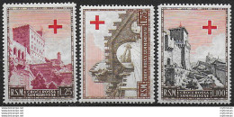 1951 San Marino Pro Croce Rossa 3v. MNH Sass. N. 369/71 - Otros & Sin Clasificación