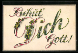 Glitzer-Perl-AK Behüt` Dich Gott!  - Other & Unclassified