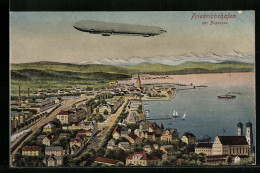 AK Friedrichshafen, Zeppelin über Stadt Und Bodensee  - Zeppeline