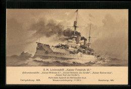 AK Kriegsschiff SM Linienschiff Kaiser Friedrich III  - Krieg