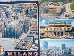 MILANO VEDUTE LA SCALA DUOMO E STADIO STADE SAN SIRO VB1975  JV6474 - Milano